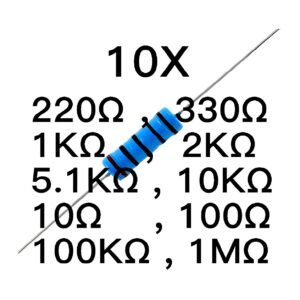 Resistor Kit 100pcs – 10 Values (1/4W 1%)